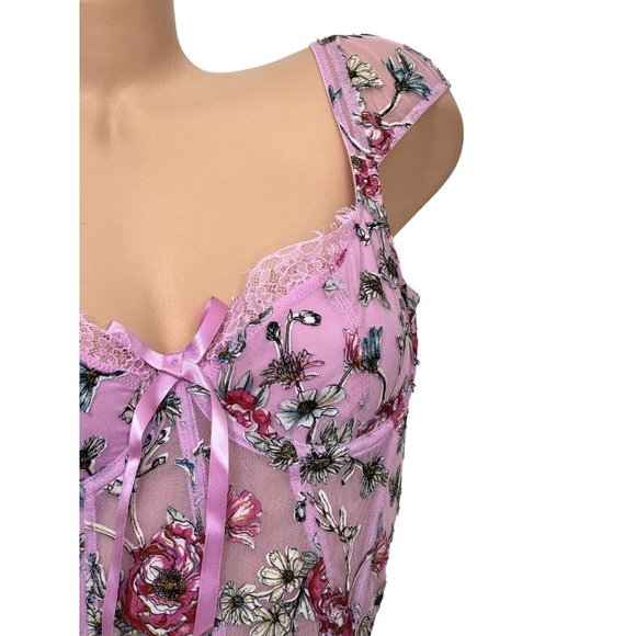 VICTORIA’S SECRET SMALL Dream Angels‎ Unlined Bra Top Black Floral Embroidered - Picture 3 of 11